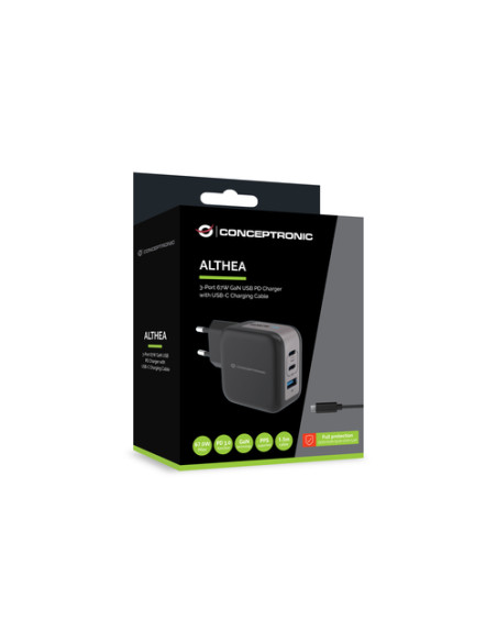 Conceptronic ALTHEA17B Caricabatterie per dispositivi mobili Universale Nero AC Ricarica rapida Interno