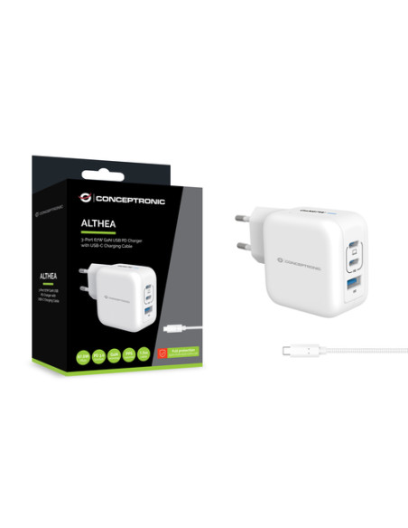 Conceptronic ALTHEA17W Caricabatterie per dispositivi mobili Universale Bianco AC Ricarica rapida Interno