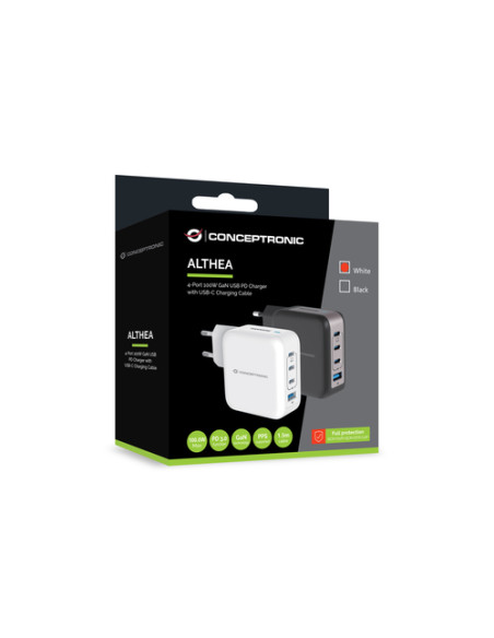 Conceptronic ALTHEA18W Caricabatterie per dispositivi mobili Universale Bianco AC Ricarica rapida Interno