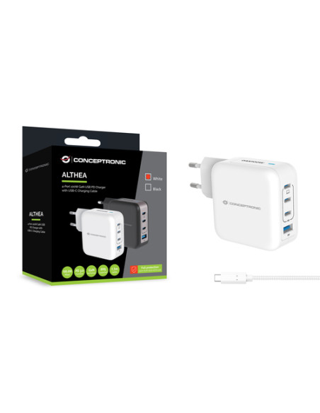 Conceptronic ALTHEA18W Caricabatterie per dispositivi mobili Universale Bianco AC Ricarica rapida Interno