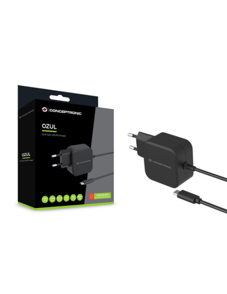 Conceptronic OZUL04BE Caricabatterie per dispositivi mobili Universale Nero AC Interno