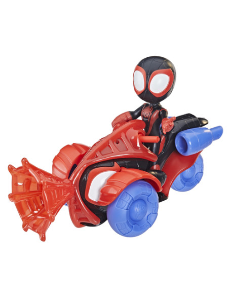 Marvel Spidey e I Suoi Fantastici Amici, set Techno Racer di Miles Morales: Spider-Man, action figure con veicolo e accessorio, 