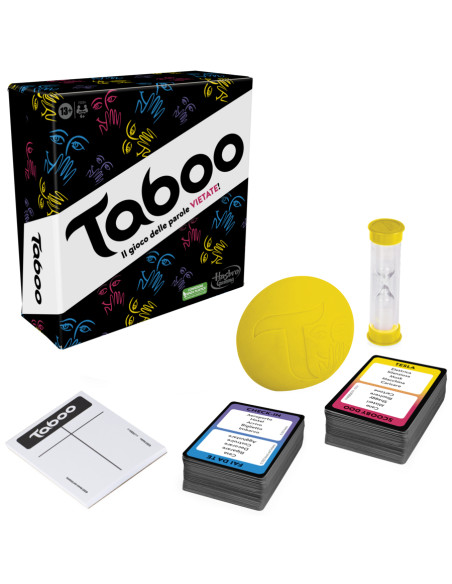 Hasbro Gaming Taboo, gioco da tavolo, giochi con parole da indovinare per adulti e adolescenti dai 13 anni in su, giochi per le 
