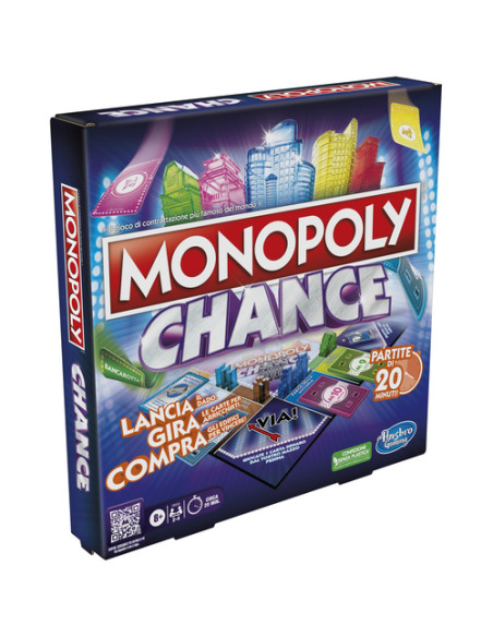 Monopoly Chance, gioco da tavolo, gioco per famiglie di veloce da 2 a 4 giocatori