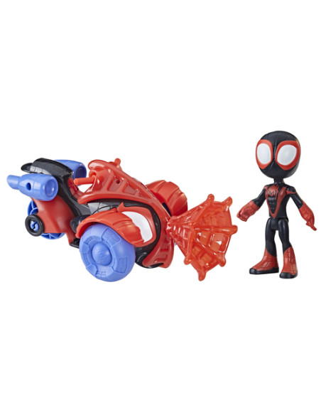 Marvel Spidey e I Suoi Fantastici Amici, set Techno Racer di Miles Morales: Spider-Man, action figure con veicolo e accessorio, 