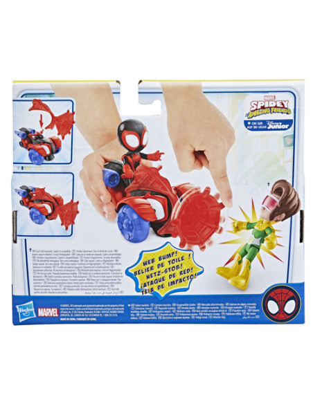 Marvel Spidey e I Suoi Fantastici Amici, set Techno Racer di Miles Morales: Spider-Man, action figure con veicolo e accessorio, 