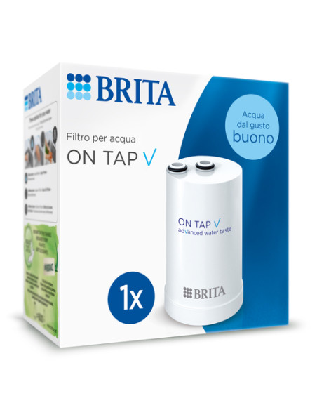 Brita Filtro ON TAP V, 1 filtro (4 mesi) - Riduce piccole particelle, metalli e sostanze che alterano il gusto