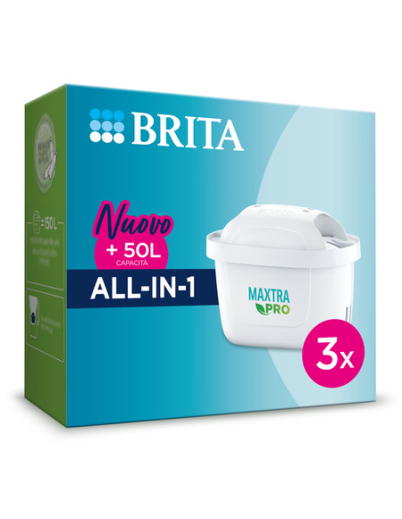 Brita Filtro per acqua MAXTRA PRO All-in-1 Pack 3 - NUOVO MAXTRA+: per acqua di rubinetto dal gusto migliore e meno impurità