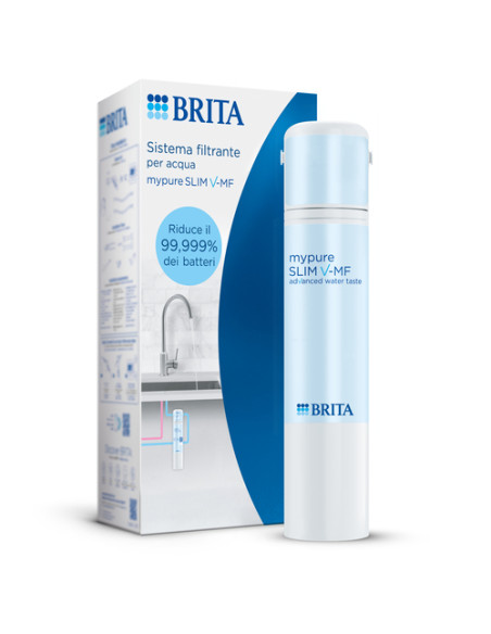 Brita Sistema filtrante mypure SLIM V-MF incl. 1x filtro (8000L) - sistema sottolavello per il tuo rubinetto per acqua buona e p