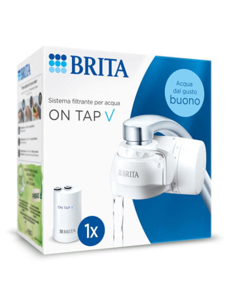 Brita Sistema filtrante per acqua ON TAP V incluso 1x filtro V - per acqua sostenibile dal gusto migliore direttamente dal rubin