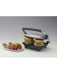Ariete 1911 Toast & Grill Slim - Piastra elettrica antiaderente per toast e sandwich - piastra rigata - 1000 Watt - Argento 2