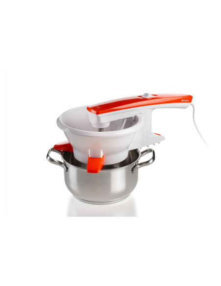 Ariete 261 Passì - Passaverdure Elettrico - 3 dischi Acciaio Inox - adattabile a qualsiasi recipiente - 25 Watt - Bianco e aran