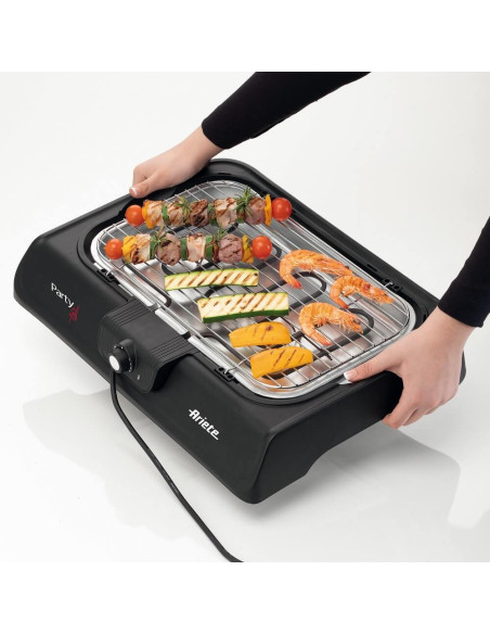 Ariete 723 Party Grill - barbecue elettrico. Potenza 2000W. Cottura lenta e rapida. Per carne, verdura e pesce. Dotata di vassoi