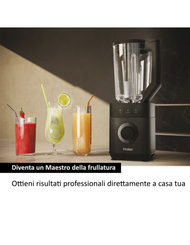 Haier I-Master Series 5 Frullatore I-Master Serie 5 Obsidian grey, 6 lame in acciaio inox, Caraffa in vetro da 2 L, 3 programmi 