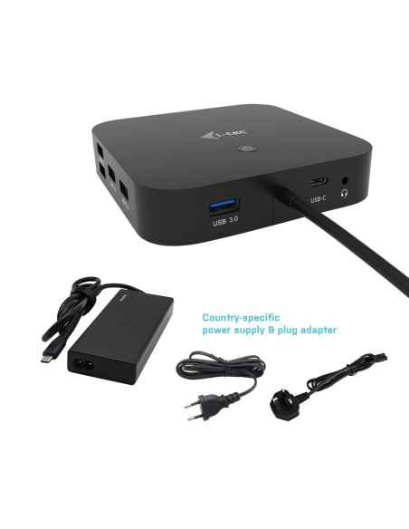 i-tec USB-C HDMI DP Docking Station with Power Delivery 65W + Universal Charger 77 W