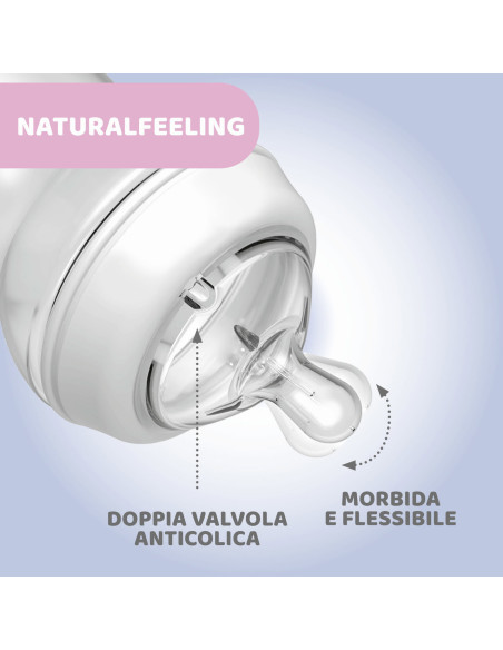 Chicco Natural Feeling biberon 330 ml Grigio