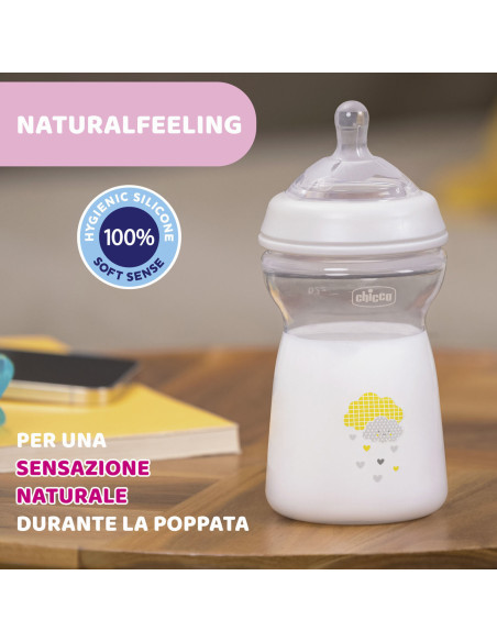 Chicco Natural Feeling biberon 330 ml Grigio
