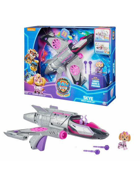PAW Patrol , Mighty Jet di Skye, con Luci e Suoni, Ali che Ruotano a 360°, da : Il Super Film, Giochi per Bambini e Bambine, 3+