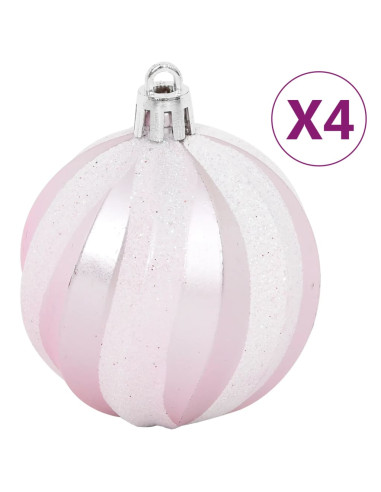 Set Addobbi di Natale 108 pz Bianco e Rosa