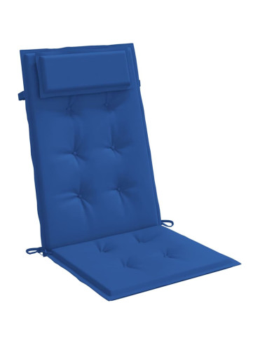 Cuscini Sedia con Schienale Alto 2 pz Blu Reale Tessuto Oxford