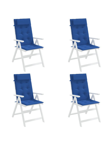 Cuscini Sedia con Schienale Alto 6 pz Blu Reale Tessuto Oxford