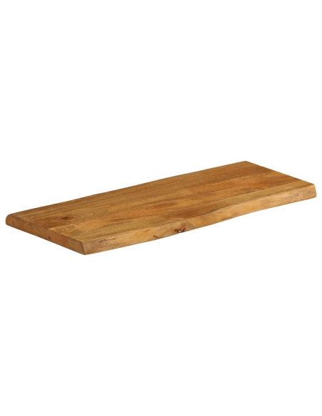 Piano Tavolo 80x40x2,5 cm Bordi Vivi in Legno Massello di Mango