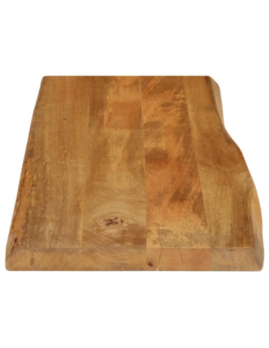 Piano Tavolo 80x40x2,5 cm Bordi Vivi in Legno Massello di Mango