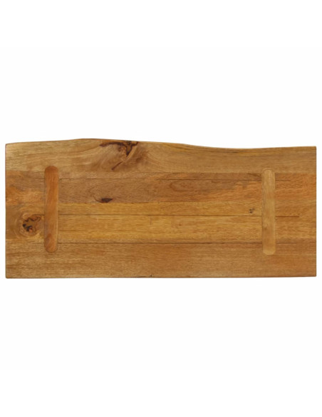 Piano Tavolo 80x40x2,5 cm Bordi Vivi in Legno Massello di Mango