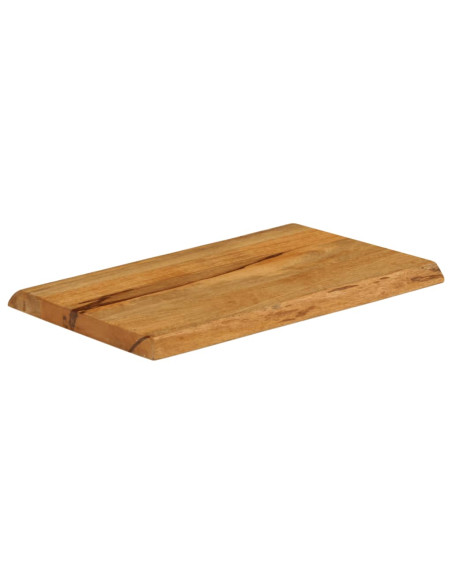 Piano Tavolo 60x40x2,5 cm Bordi Vivi in Legno Massello di Mango