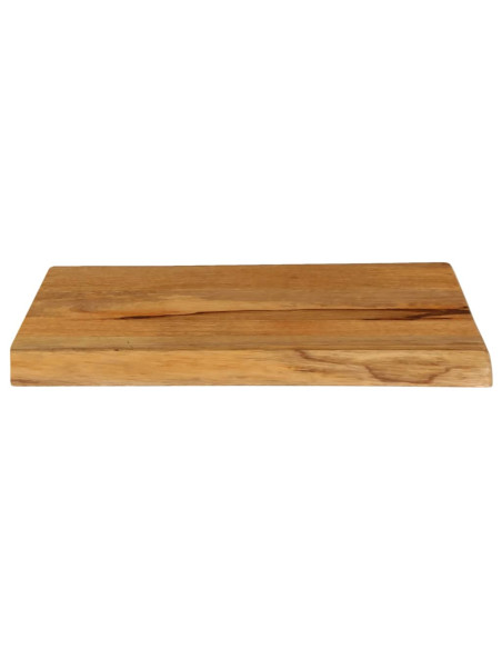 Piano Tavolo 70x40x2,5 cm Bordi Vivi in Legno Massello di Mango
