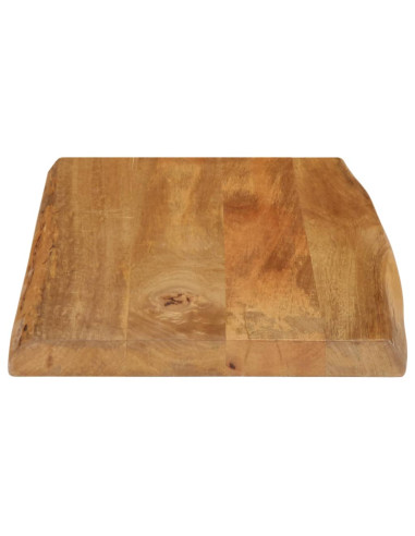 Piano Tavolo 70x40x2,5 cm Bordi Vivi in Legno Massello di Mango