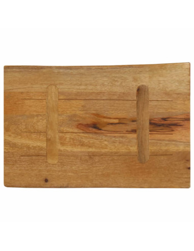 Piano Tavolo 70x40x2,5 cm Bordi Vivi in Legno Massello di Mango