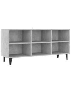 Mobile TV con Gambe in Metallo Grigio Cemento 103,5x30x50 cm