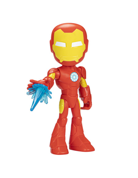 Marvel Spidey e I Suoi Fantastici Amici, mega Iron Man, action figure da 22,5 cm, giocattolo prescolare, per bambini dai 3 anni 