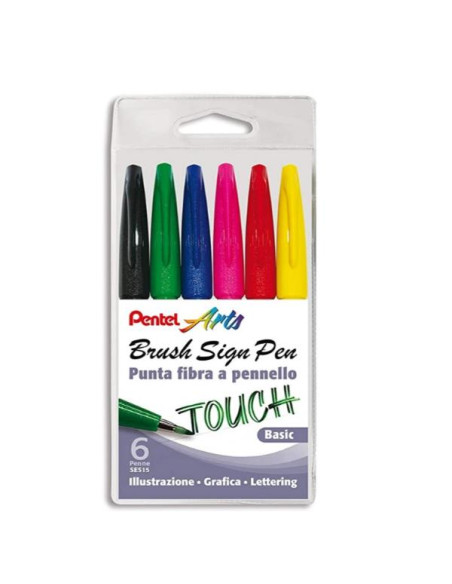 SIGN PEN BRUSH TASCHINA 6PZ-BASIC