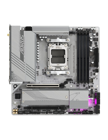 GIGABYTE B650M AORUS ELITE AX ICE Scheda madre - AMD Ryzen serie 9000, VRM a 12+2+2 fasi, fino a 8000 MHz DDR5 (OC), 1xPCIe 5.0 