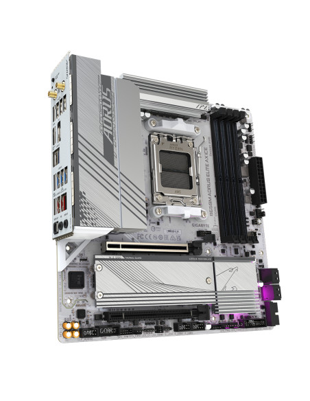 GIGABYTE B650M AORUS ELITE AX ICE Scheda madre - AMD Ryzen serie 9000, VRM a 12+2+2 fasi, fino a 8000 MHz DDR5 (OC), 1xPCIe 5.0 