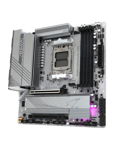 GIGABYTE B650M AORUS ELITE AX ICE Scheda madre - AMD Ryzen serie 9000, VRM a 12+2+2 fasi, fino a 8000 MHz DDR5 (OC), 1xPCIe 5.0 