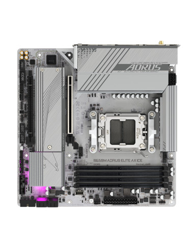 GIGABYTE B650M AORUS ELITE AX ICE Scheda madre - AMD Ryzen serie 9000, VRM a 12+2+2 fasi, fino a 8000 MHz DDR5 (OC), 1xPCIe 5.0 