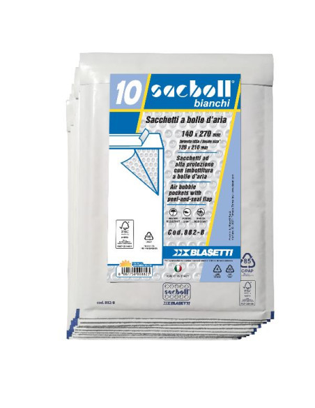 CF10 SACCO IMBOT/BIANCO 14X27CM