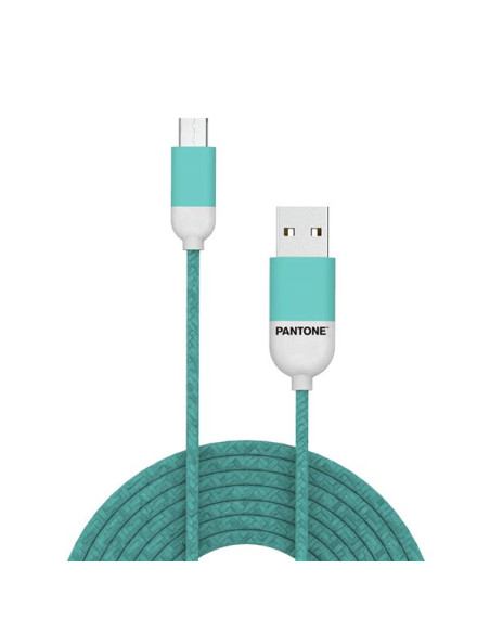 PANTONE MICROUSB CABLE 1.5MT CYAN