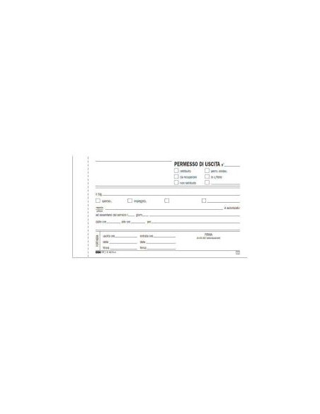 CF10BLOCCO PERMESSO USCITA 50X2RIC