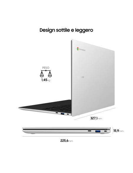 Samsung Galaxy Chromebook Go Intel® Celeron® N N4500 35,6 cm (14") HD 4 GB LPDDR4x-SDRAM 64 GB eMMC Wi-Fi 6 (802.11ax) ChromeO