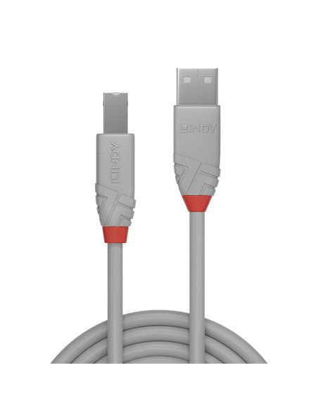 Lindy 36683 cavo USB USB 2.0 2 m USB A USB B Grigio