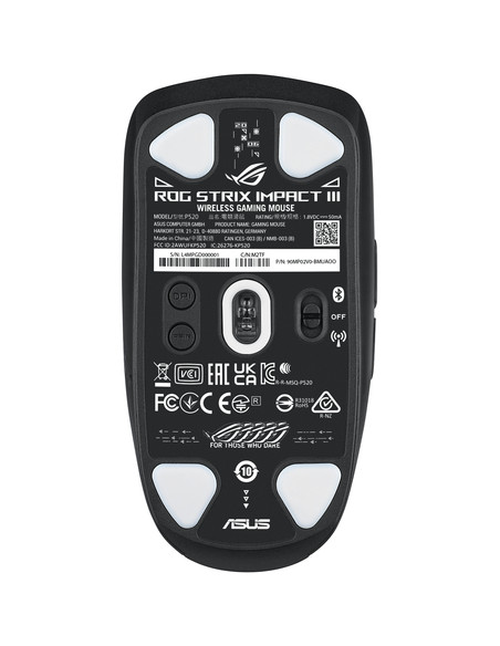 ASUS ROG Strix Impact III Wireless mouse Gaming Ambidestro RF senza fili + Bluetooth Ottico 36000 DPI