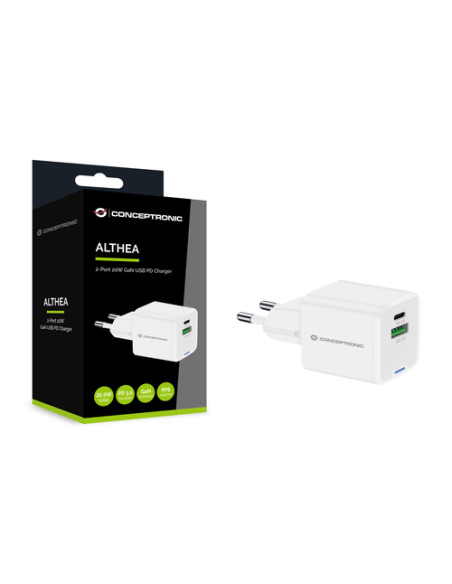 Conceptronic ALTHEA15W Caricabatterie per dispositivi mobili Universale Bianco AC Ricarica rapida Interno