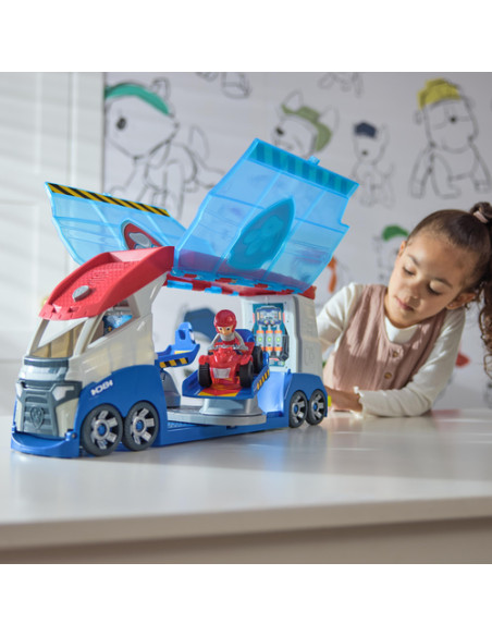 PAW Patrol , PAW Patroller trasformabile con lanciatore per veicoli, luci e suoni, personaggio di Ryder e quad giocattolo, Gioca