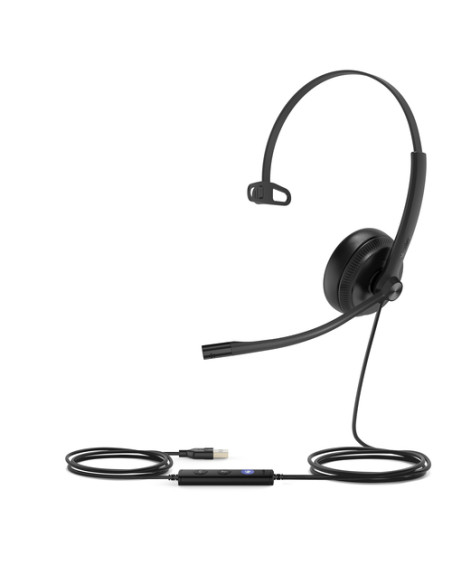 Yealink UH34 Mono Teams Auricolare Cablato A Padiglione Ufficio USB tipo A Nero