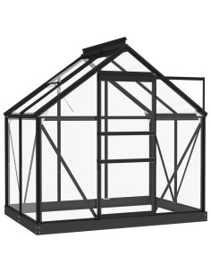 Serra in Vetro Antracite 155x103x191 cm Telaio in Alluminio 2