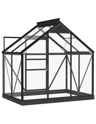 Serra in Vetro Antracite 155x103x191 cm Telaio in Alluminio